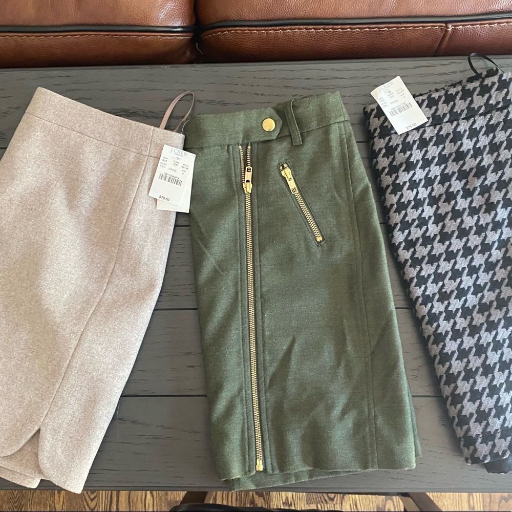 NWT J. Crew Wool Skirts 3 options available Size 0 great for Fall NWT